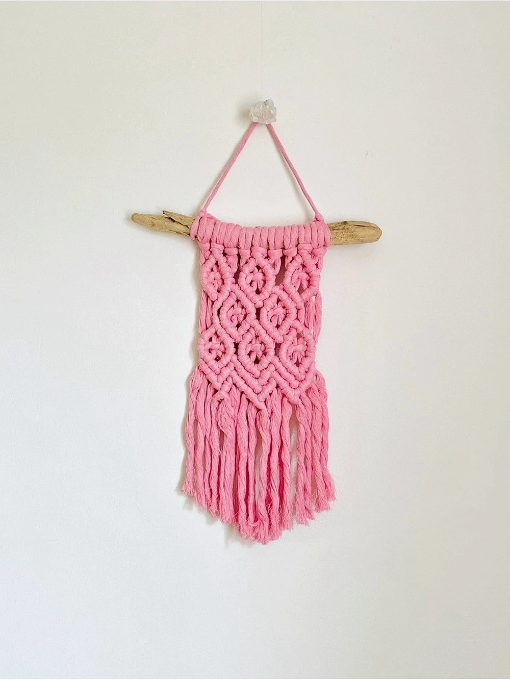 Chunky Pink Macramé Wall Hanging Decor
